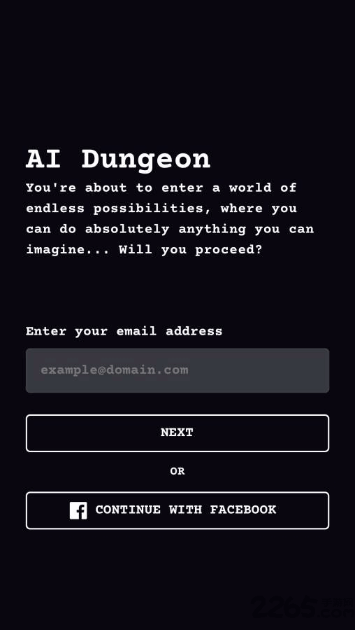 AI Dungeon 手機端遊戲介面