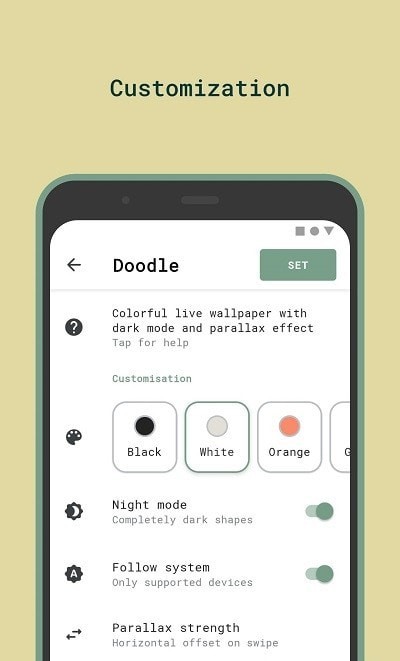Doodle 設置界面