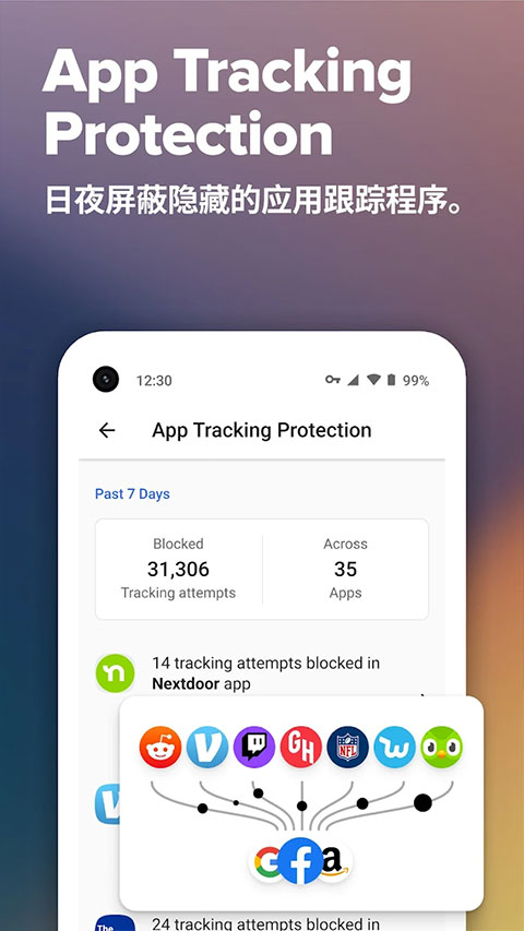 App Tracking Protection 開啟後可隨時查看攔截統計