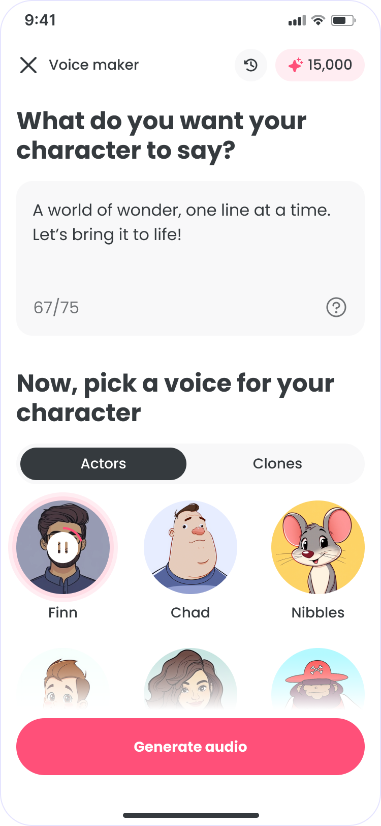 Voice maker 打字生成配音介面