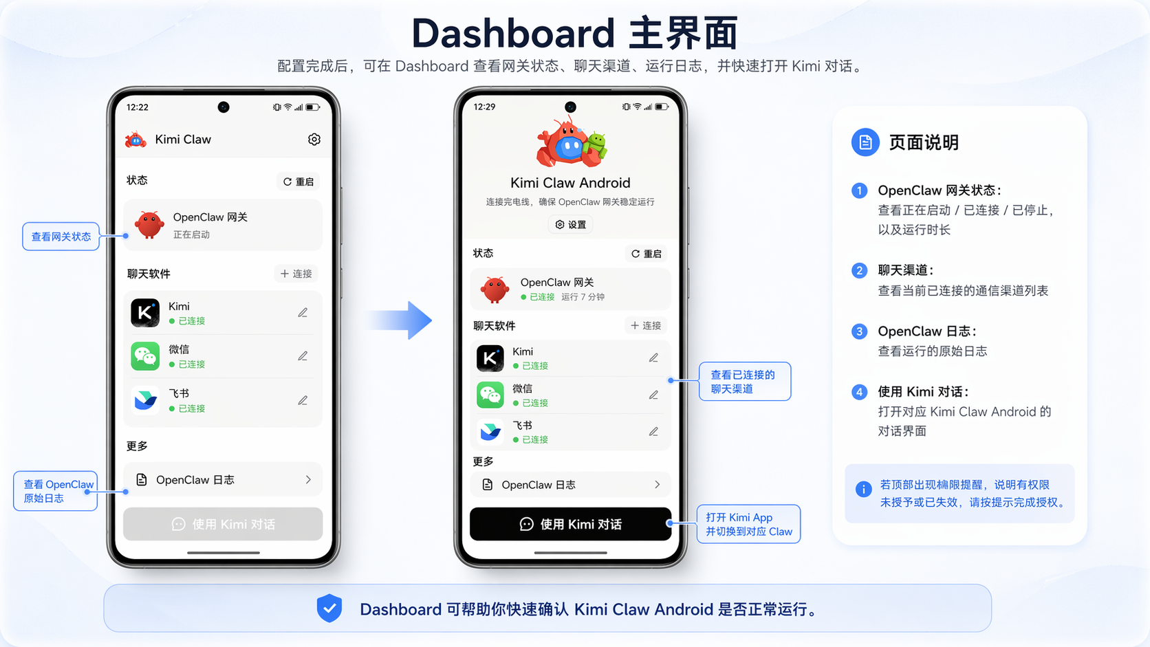 KimiClaw 工作台 Dashboard