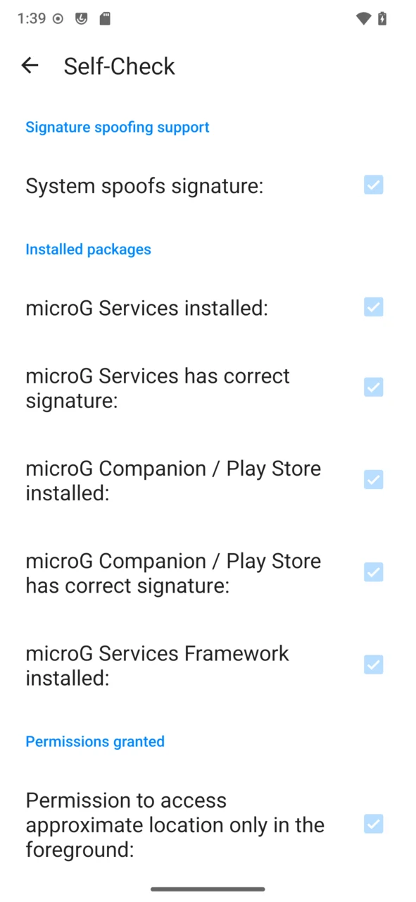 microg 自检界面