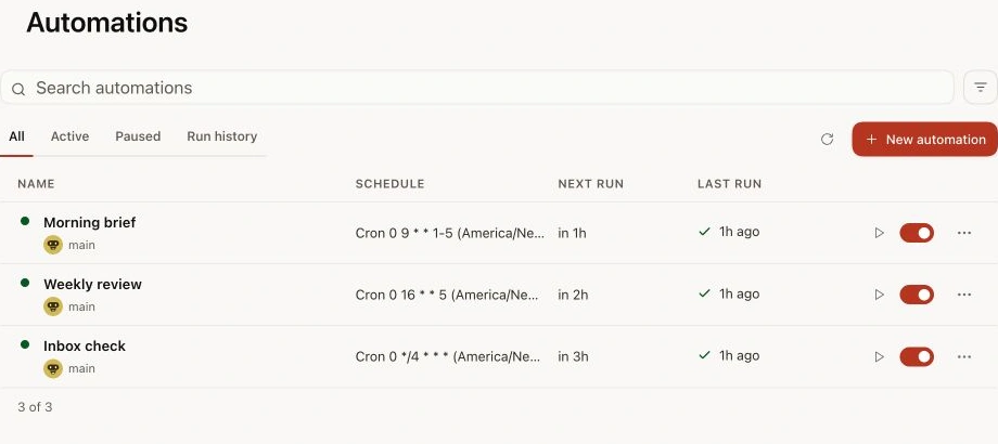 OpenClaw 執行與排程介面